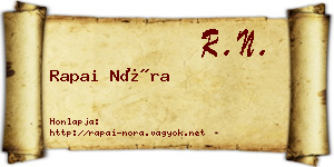 Rapai Nóra névjegykártya