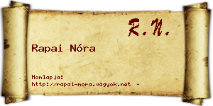 Rapai Nóra névjegykártya