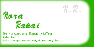 nora rapai business card